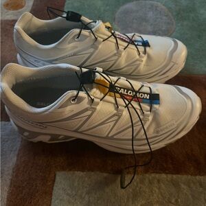 Salomon White and Gray Trail Running Shoes